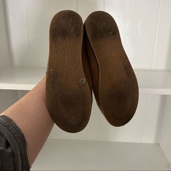 Lucky Brand Brown Suede Leather Round Toe Slip On Ankle Booties - Picture 6 of 8